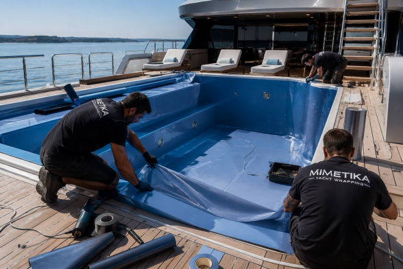 Mimetika transforms yacht pools and jacuzzis with advanced wrapping systems